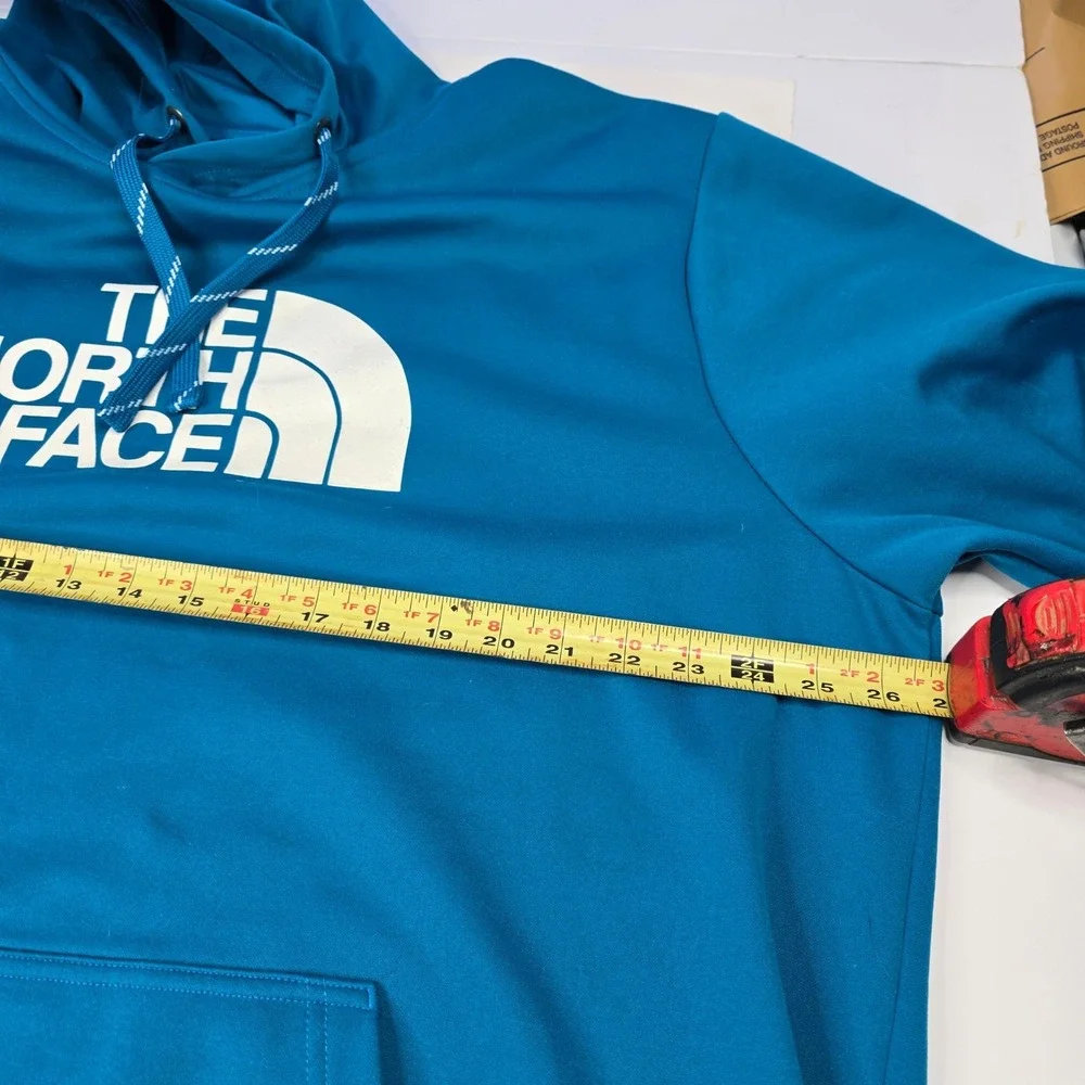 The North Face‎ Mens Hoodie Blue XXL Pullover Logo Pocket Fleece Lined Outdoor